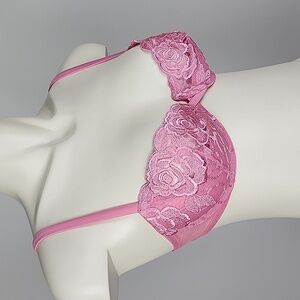 ⭐️2/ $30⭐️ La Senza Balconnet Bra Soft Pink Floral Lace Strappy Back Size 36C